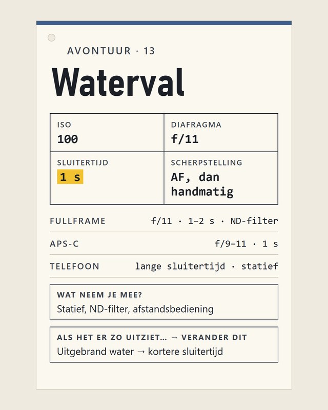 Avontuur 13, Waterval